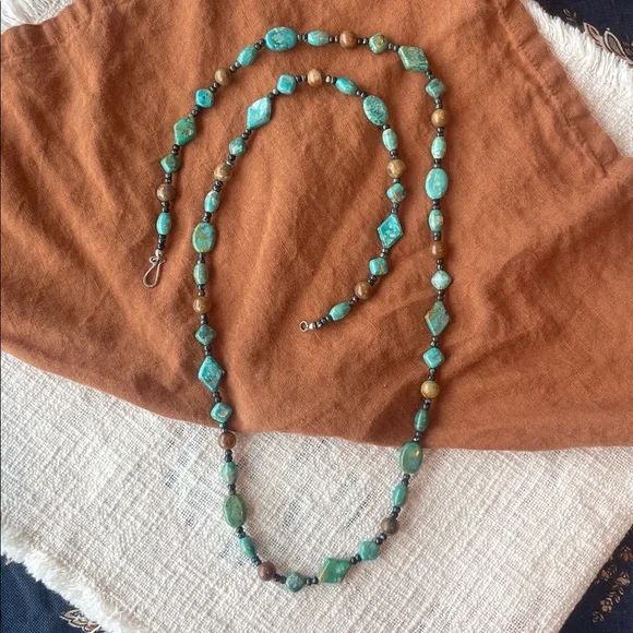 Jay King Turquoise and Brown Necklace - Picture 1 of 3